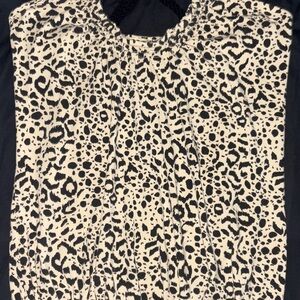 Ella Moss Black and Cream Animal Print cris cross braided back SIZE SMALL